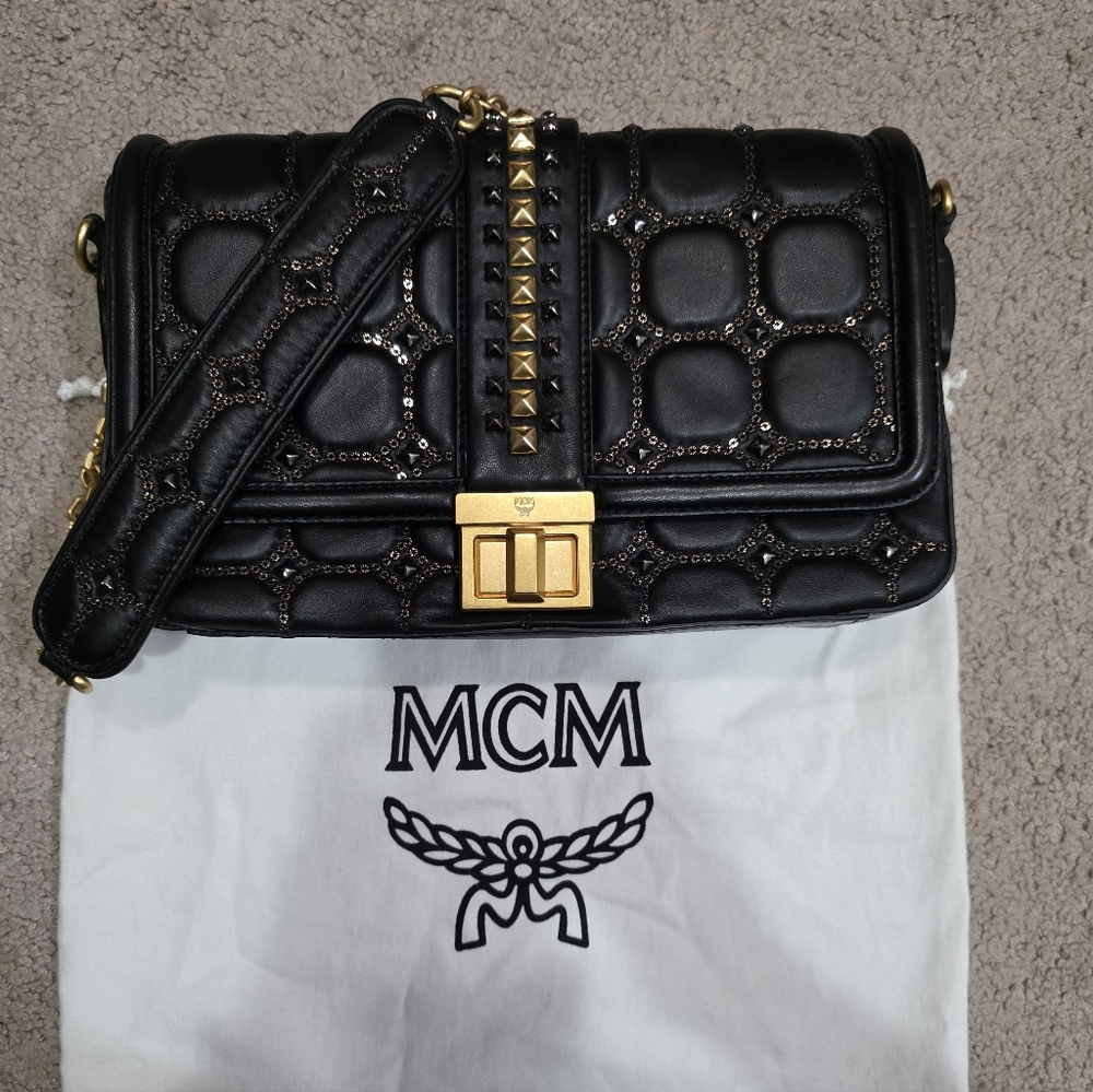 Rare MCM Veronika Isis Leather Shoulder Bag